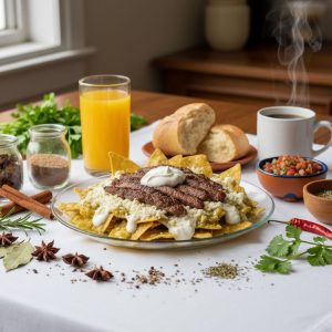 Chilaquiles Verdes con Bistec