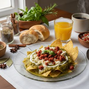Chilaquiles Verdes con Chorizo